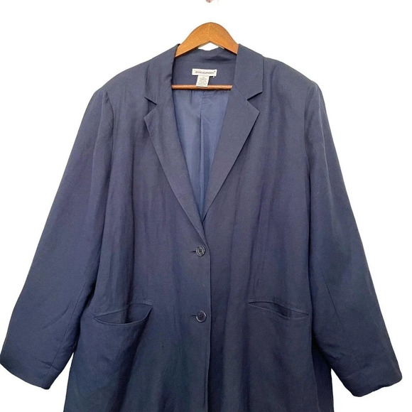 Jessica London Linen Blend Blazer Preppy Office Career Lagenlook Size 20 - Picture 4 of 5